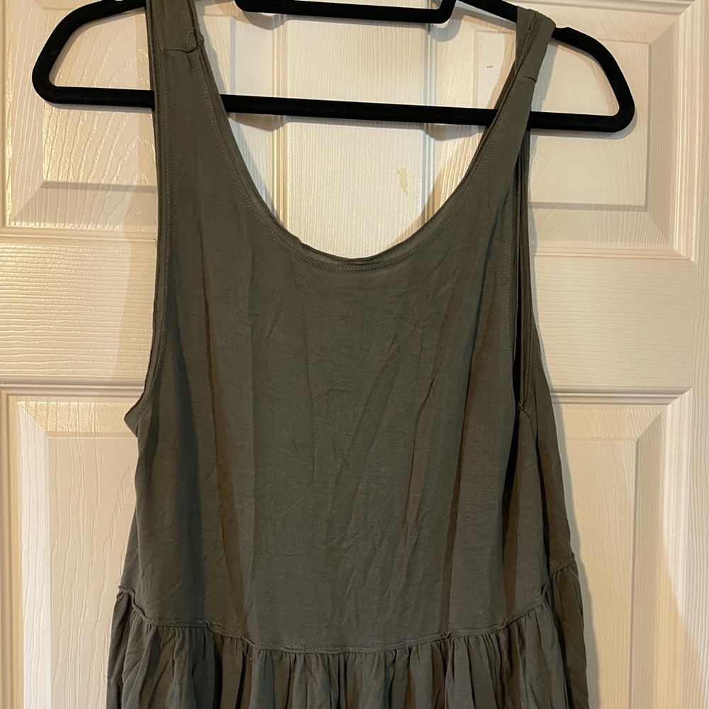 Olive peplum tank